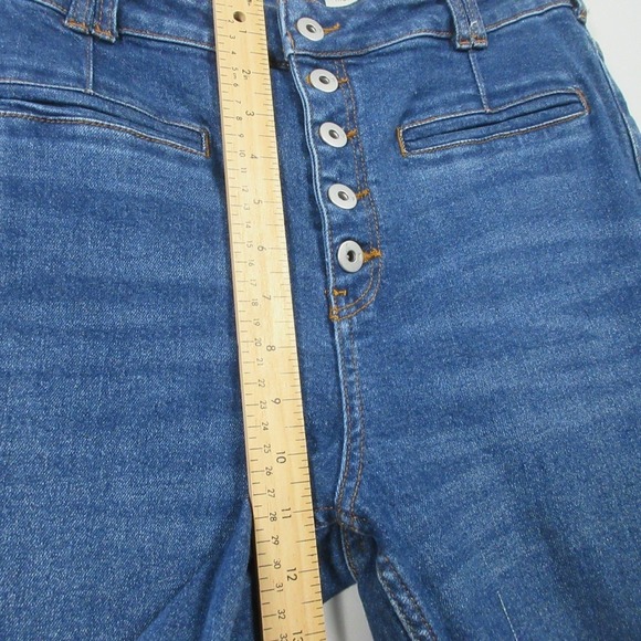 Pilcro Anthropologie High Rise Trouser Bootcut Jeans Women 31 Button Fly 684 - Picture 11 of 13